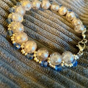 Elegant Blue and Silver Beaded Bracelet